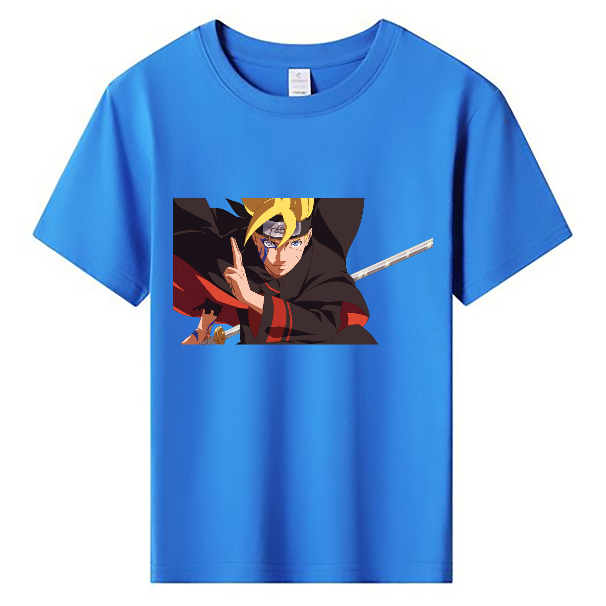（画像用） NARUTO -ナルト- うずまき ボルト Uzumaki Boruto 綿100％キッズTシャツ（フロントプリント）